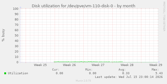 Disk utilization for /dev/pve/vm-110-disk-0